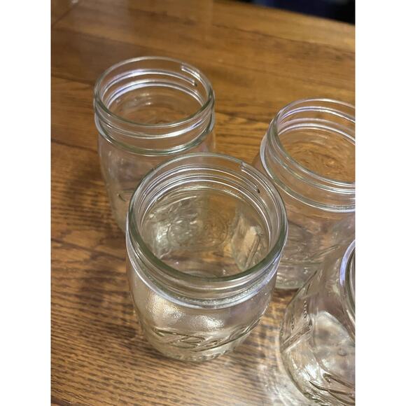 Lot Of 7 Modern Ball Mason Jars Pint Clear Glass Canning Holiday Decor Crafts - Picture 5 of 6